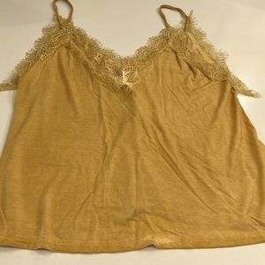 POL Eyelash Cami Tank Ginkgo Yellow Medium